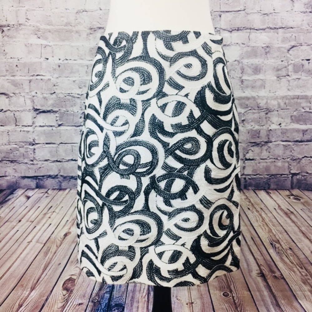 Eccoci Black & White Swirled Pencil Skirt Size 0 - Picture 1 of 4